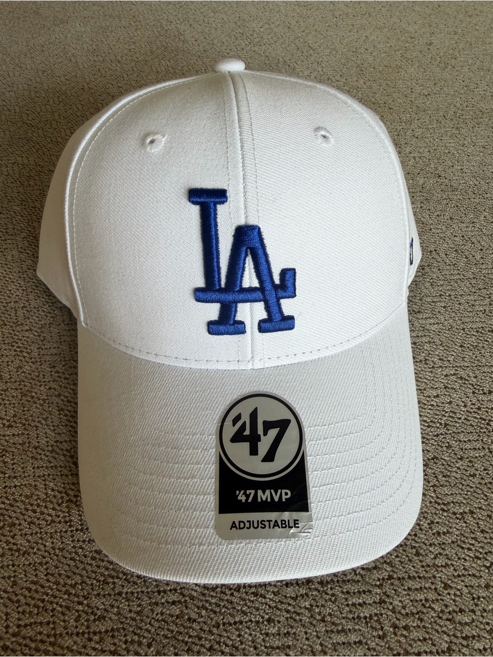 '47 Brand Los Angeles Dodgers '47 MVP Adjustable Hat White Blue MLB OSFA New